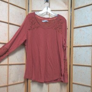 Maurice's burnt orange lace blouse size 2